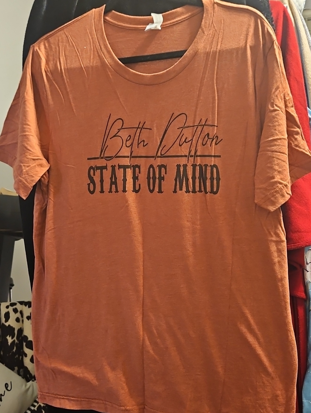Bella Canvas Rust Orange "State of Mind" Graphic Tee